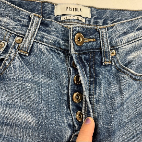 PISTOLA Jeans Skinny Fit High Rise Distressed P6626KEE-IMM Blue Size 25 - Picture 3 of 9